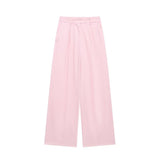 Women's Women's Cotton T-Shirted And Coated High-Waist Broad Leg Trousers Casual Set HZ1208