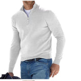 2025 New Winter Long Sleeve V-Neck De-Yvet Zipper Men's Casual Polo Shirt HZ1208