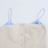 Spring New Provincial Silk Splicing Hundred Folds Hem Hanging Dress 2304165 HZ1208