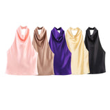 2025 Summer New Silk Hysm Texture Hanging Neck Dress 3203317 Vatry Dress 3210317 HZ1208