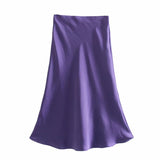 Spring 2025 New Tight Waist Simple Set Solid Color Lirt Solid Color Half Body Skirt HZ1208