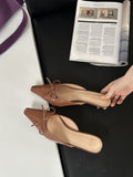 Autumn 2025 New Bag Head Half Slippers French Fairy Style Mary Jane Shoes Dress Low Heel Bow HZ1208