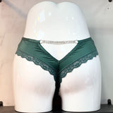 Diamond Chain Hollow Lady T-Shirt Lace Trousers Comfort Ice Silk Cotton Crotch Trousers Sexy Low-Waist Trousers HZ1208