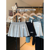 Black Short Skirt Ballet Style 2025 Summer New Women's A Skirt Skirt High-Waisted Skirt Skirt Skirt Tide HZ1208