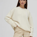 Hot Sales Of Solid Color Round-Neck Sweater Women 2025 Burst Soft Knitted Top HZ1208