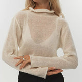 Autumn 2025 New Hollow Sweater Women Wind Soft Loose Knitted Long-Sleeved Cover Hot HZ1208