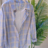 2025 Summer New Sunscreen Thin Plaid Shirt Women Loose Long-Sleeved Design Sunscreen Women Wear Outside HZ1208
