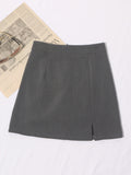 Real-Shooting Half-Dressed New Spring And Summer 2025 New Suit Skirt High-Waisted Hip-Proof Open-Fork Skirt 8871 HZ1208