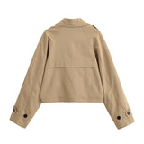 Z2025 New Fashion Temperament Women's Long-Sleeved Short Wind Coat 3046259 HZ1208