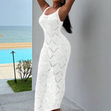 Hot Sales Women's Clothing 2025 Summer New Fashion Sexy Bare Back Hollow Hair Weaving Sling Dress HZ1208