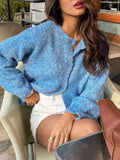 2025 Clothes Autumn Women's Color Dot Splicing Knitted Sweater HZ1208