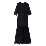 Spring New Round-Neck Short-Sleeved Knitted Knitted Dress 4192001 HZ1208