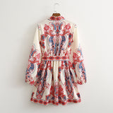 2025 Women's Long-Sleeved Positioning Floral Dress 5506 HZ1208