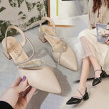 Fashion Sandals Female Fairy Wind 2025 Summer Head Thick Heel High Heel With Skirt Shoes HZ1208