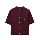 Z Spring 2025 New Women's Short-Sleeved Simple Fashion Knitted Jacket Skirt 1822025 1822025 HZ1208