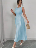 Women's Sleeveless Spring And Summer Thin Temperament Waist Dress HZ1208