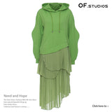 25 New Wave Shape Irregular Splicing Pressure Folded Two-Piece Dress Dress 1553 HZ1208