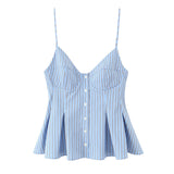 V-Neck Slings Sexy Dew Single-Dripple Broad-Folded Skirt-Up Short-Form Women's Vest 2178083 HZ1208