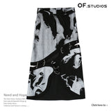 25 New Multi-Wearing Personalized Print Irregularly Cut Denim Splicable Detachable Skirt 1475 HZ1208
