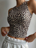 Hottie Net Red Leopard Pure Lust Wind Vest Female Summer Pure Lust Sexy Comfortable Skin Short-Term Open Umbilly Coat HZ1208