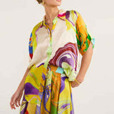 2025 New Temperament Commuter Fashion Printed Shirt Casual Set HZ1208