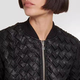 Autumn/Winter 2025 Personality Weaving Leather Jacket Jacket + Bag Hip Skirt Two-Piece Set Female 1685 HZ1208