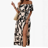 2025 Summer New Sexy Body-Print Shoulder Dress HZ1208
