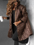 Ins2025 Women's Winter Rope Leisure Quilt Hooded Coat HZ1208