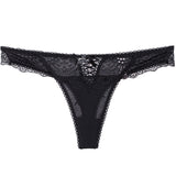 Solid Color After The Hollow Strap Lace Side Thong Spliced Ice Silk Cotton Crotch Low-Rise Lady T-Trousers T-Trousers HZ1208