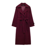 Autumn New Classic British Hair This Double Buckle Wind Coat Coat HZ1208