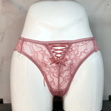 Empty Strapped Bow Lace Thong Sexy Thong Cotton Crotch Low-Rise Lady T-Shirt Trousers HZ1208