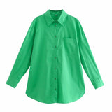 Spring And Summer 2025 New Ins14 Color Pocket Dress Women's Basic Long-Sleeved Shirt HZ1208