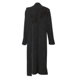 25 New Striped Splicing Irregular Ribbon Handmade Flowers Long Blazer Wind Coat 1783 HZ1208