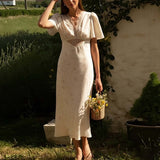 Spring 2025 New Dress Sexy Temperament Palette Solid Color Splicing Bag Hips Long Dress HZ1208