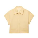 Summer New Women's Collar Short-Sleeved Short Coat Straight Trousers 8491053 8491054 HZ1208