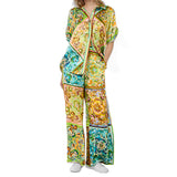 2025 Women's Hot Flower Printing Tie With Short-Sleeved Fashion Suit HZ1208