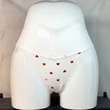 Comfortable Breathable Cotton Splicing Lace T-Shirts Heart-Shaped Printed Cotton Lace Side Plus-Size Low-Rise T-Sants Ladies Trousers HZ1208