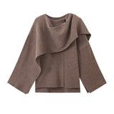 Explosion New Women's Clothing With Asymmetric Scarf Short Knitted Coat HZ1208