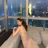 Thai Sexy Sling Dress Women's Summer 2025 New Slimming Temperament Irregular Fishtail Skirt HZ1208