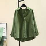 Thicken The Corduroy Shirt Women's Coat 2025 Autumn And Winter New Korean Version Of Loose Long-Sleeved Folded Shirt Topess HZ1208