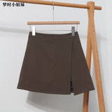 Irregular A-Word Fork High-Waist Skirt Short Skirt Women's Korean Dress Dress Dress 8872 HZ1208