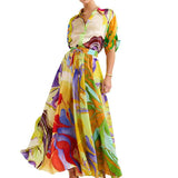 2025 New Temperament Commuter Fashion Printed Shirt Casual Set HZ1208