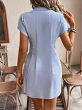 Mid-Length Short-Sleeved Women's Shirt Skirts In The New Women's Short-Sleeved Striped Dress In The Summer Of 2025 HZ1208