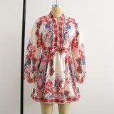 2025 Women's Long-Sleeved Positioning Floral Dress 5506 HZ1208