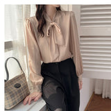 Bunter White Shirt Female Long Sleeve Spring Design Fashion Niche Shirt Professional Interview HZ1208