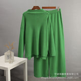 2025 Hot Sales Solid-Color Suit Women Irregular Open Fork Top + Wide Leg Pants Leisure Loose New HZ1208