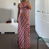 Spice Girls Collider Lattice Stitching Sexy Two-Piece Barbie Pink Dress Set HZ1208