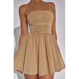 New Sexy Shoulderless Strap-Less Braided Sleeveless Body-Cuffed Dress Super Short Skirt Black Small Gift HZ1208