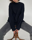 2025 Thread Cuffs Pure Cotton T-Shirt Women 220G Knitted Loose Long-Sleeved Top Hot Ins Wind HZ1208