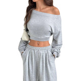 Women's Clothing 2025 Autumn And Winter New Fashion Tops Fit Casual Trousers Set HZ1208
